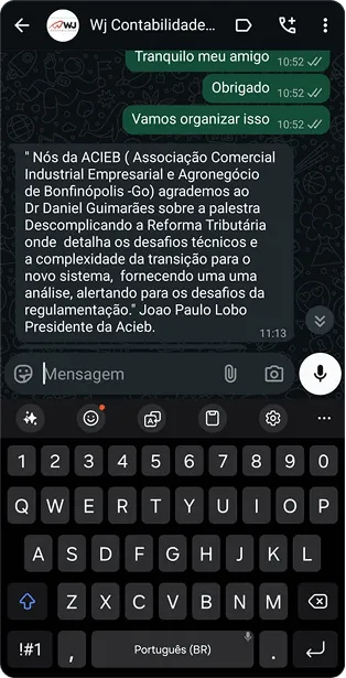 Depoimento de aluno